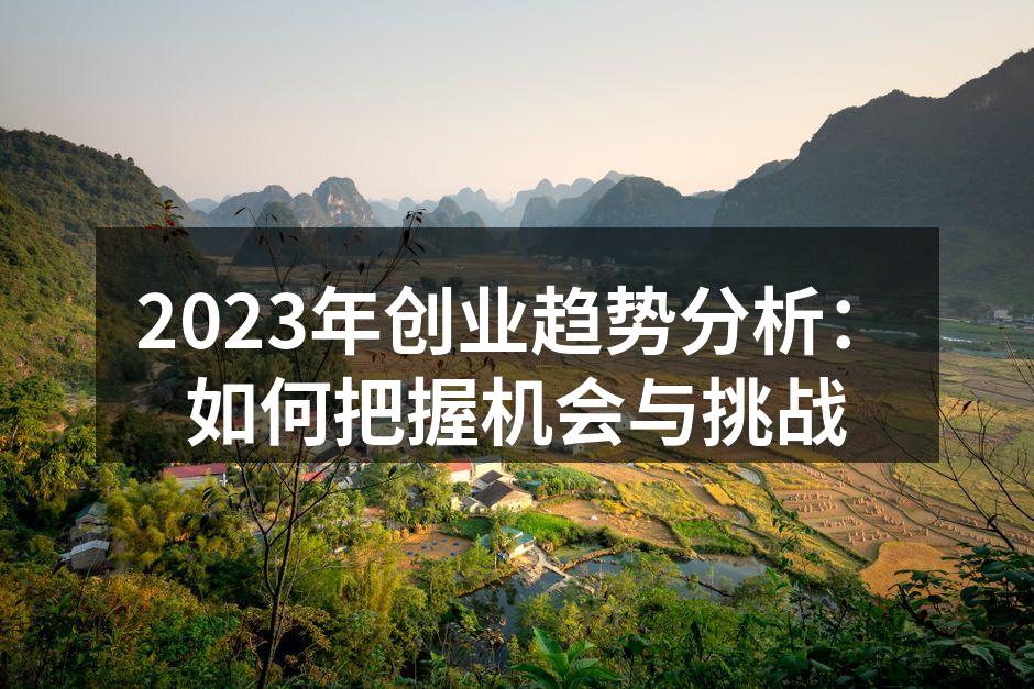 2023年创业趋势分析：如何把握机会与挑战