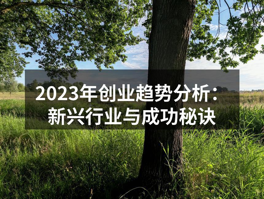 2023年创业趋势分析：新兴行业与成功秘诀